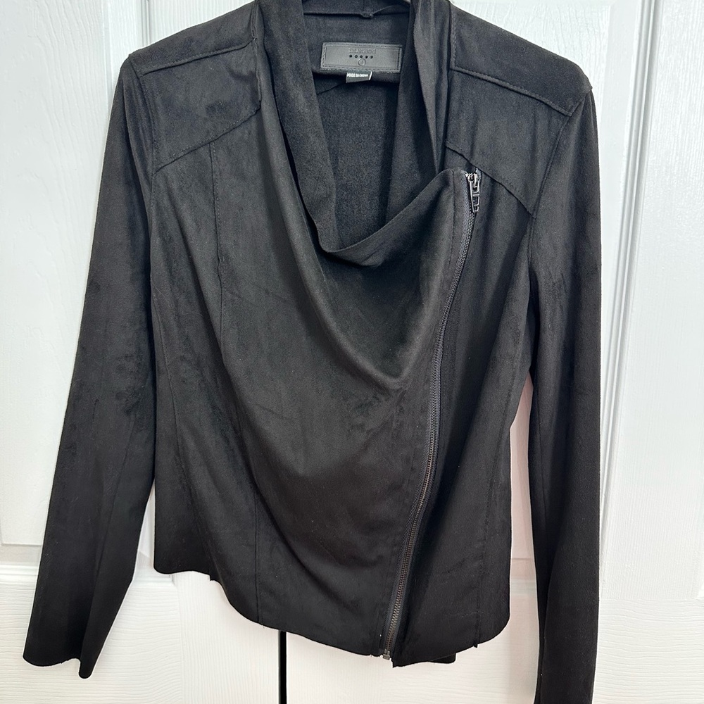 Blank NYC Black Faux Suede Moto Jacket Small